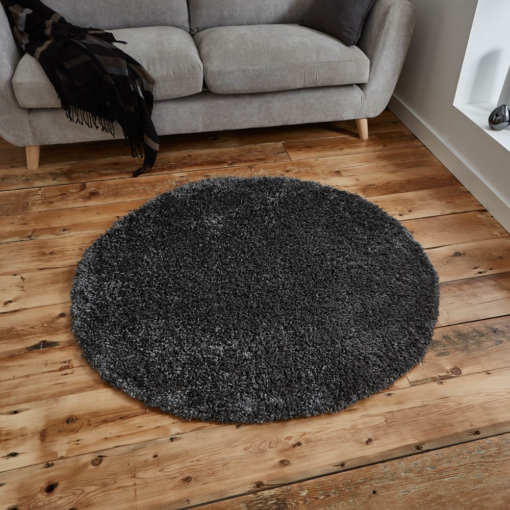 Vista Circular Shaggy Rugs 2236 Dark Grey